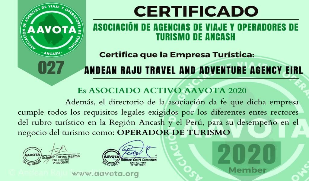 Andean Raju Expeditions es miembro AAVOTA