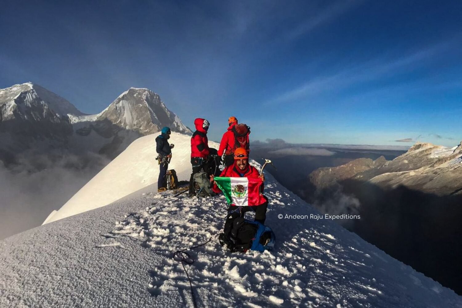 Adrian from Mexico on the summit of Nevado Yanapaccha