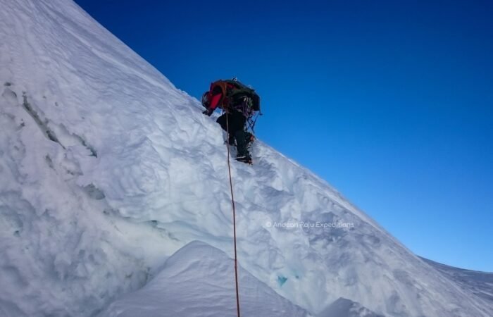 Climbing to reach the top