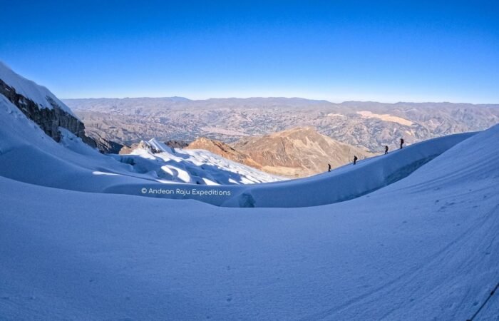 Crossing a crevasse