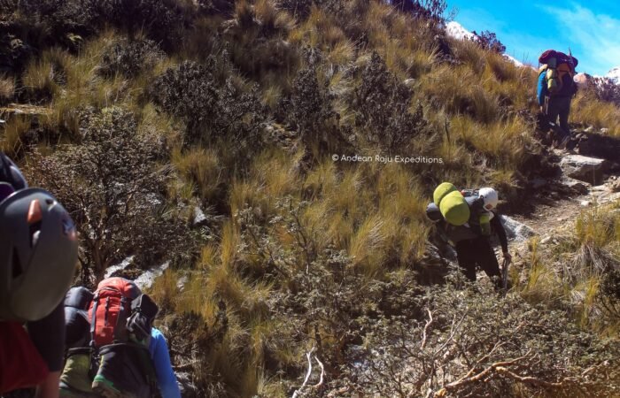 Day 1 ascending to the moraine camp
