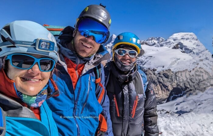 Maite, Scott and Our Mountain Guide Emerson