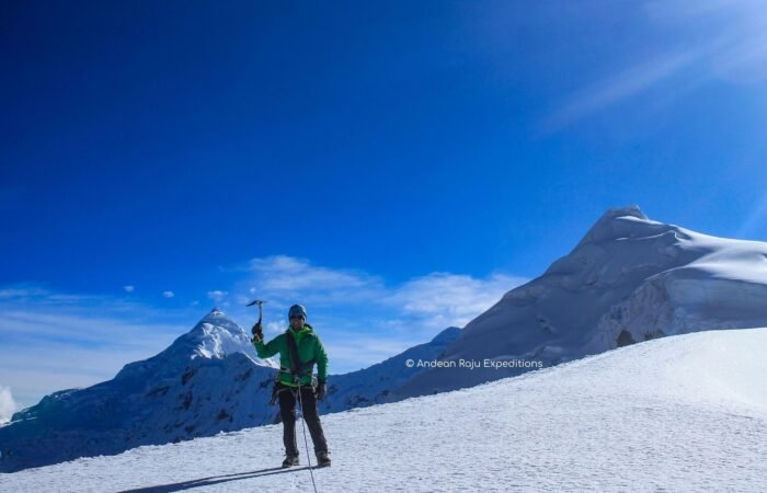 Pablo climbing Ishinca Mountain