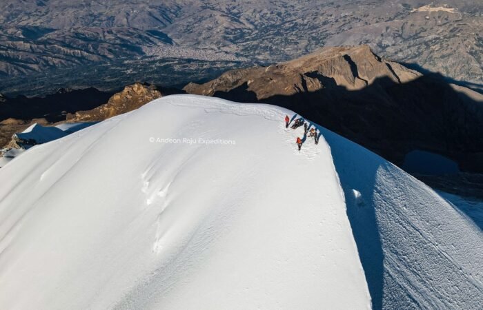 Summit of Nevado Vallunaraju by Drone