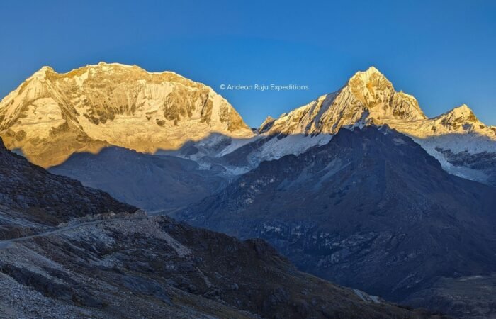Sunrise on Huacaran and Chopicalqui Mountains 2
