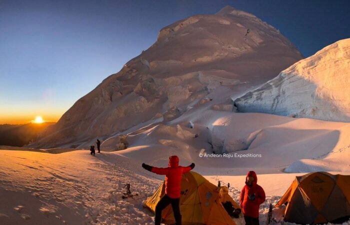 Sunset at Huascaran high camp