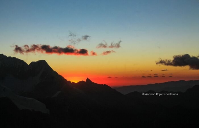 Sunset at Quitaraju High Camp