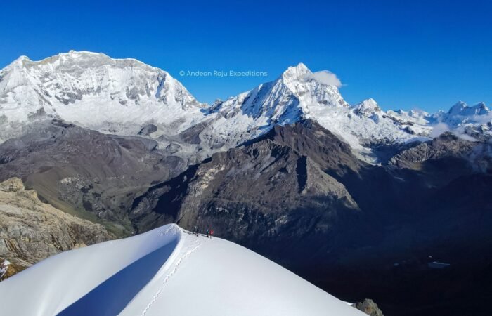 View of Huascaran and Chopicalqui Mountain