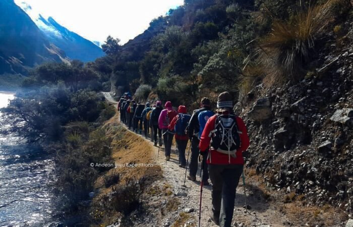 Walking to our campsite in Taullipampa