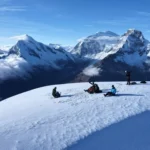 South face of Huascarán seen from the summit of Pisco